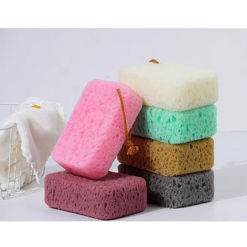 Spugna per doccia a nido d'ape colorata a miele